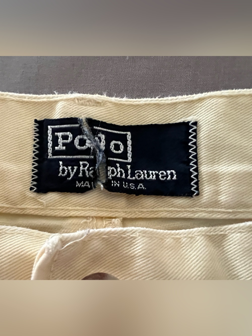 Vintage Polo by Ralph Lauren Yellow pleat “Tyler” Men’s Shorts Sz 34 made in US - Picture 9 of 9